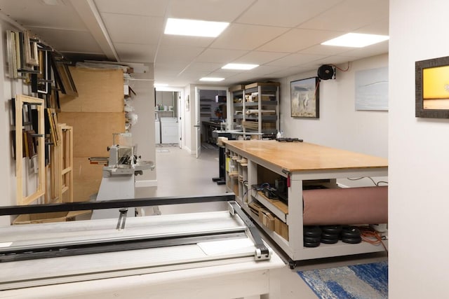 115 Armistead Ln, Rustburg, VA 24588 - game room with washer / clothes dryer and a paneled ceiling
