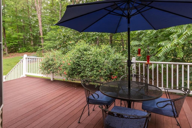 115 Armistead Ln, Rustburg, VA 24588 - wooden terrace with outdoor dining space