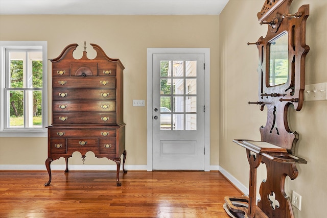 6820 Dawnwood Rd, Roanoke, VA 24018 - doorway to outside featuring healthy amount of natural light and wood finished floors