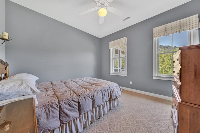 6820 Dawnwood Rd, Roanoke, VA 24018 - bedroom with light carpet and ceiling fan