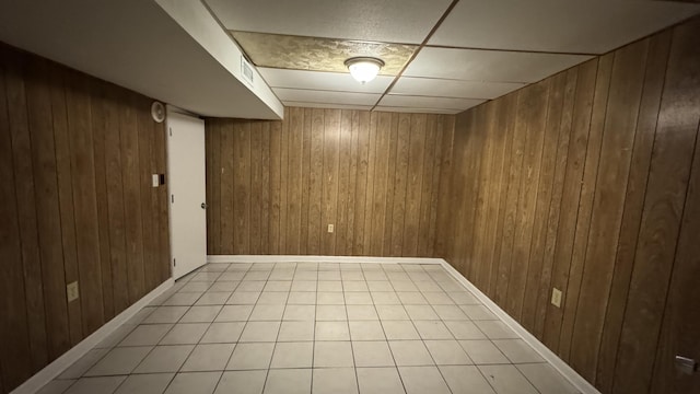 2315 Meadowbrook Rd NW, Roanoke, VA 24017 - finished basement featuring wood walls and tile patterned flooring