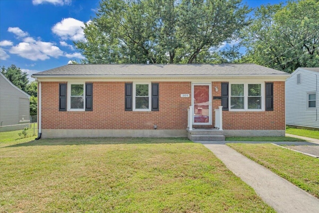 309 Mcclelland St, Salem, VA 24153 - view of front facade with brick siding, a front lawn, and entry steps