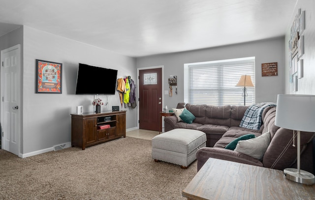 4575 Nelms Ln NE, Roanoke, VA 24019 - living room featuring baseboards and light colored carpet