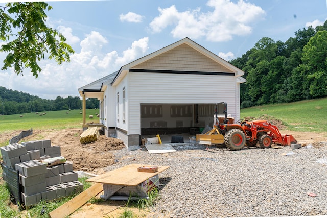3086 Haymakertown Rd, Troutville, VA 24175 - view of side of property featuring an outdoor structure and a forest view