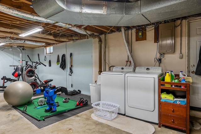 473 Hemlock Rd, Salem, VA 24153 - below grade area featuring electric panel and washer and dryer