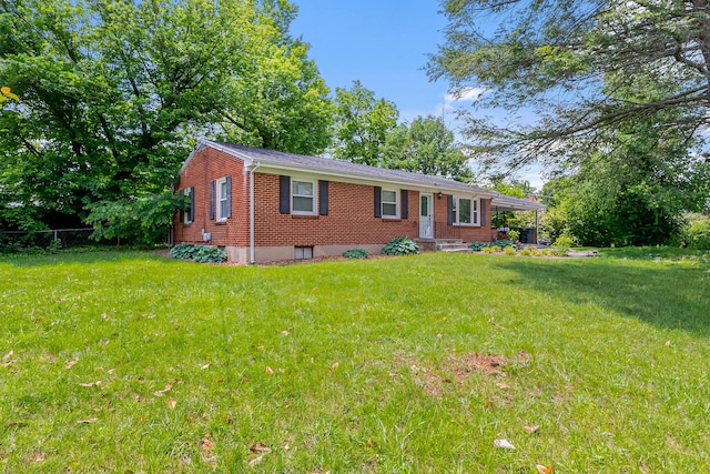 473 Hemlock Rd, Salem, VA 24153 - ranch-style house featuring a front yard and brick siding