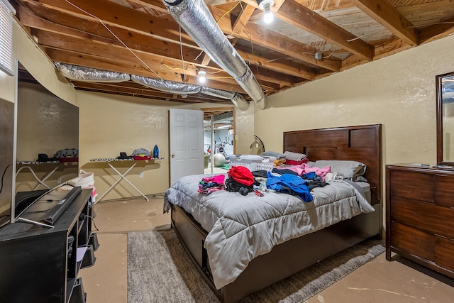 473 Hemlock Rd, Salem, VA 24153 - bedroom featuring concrete floors and a textured wall