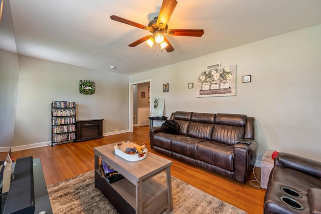 473 Hemlock Rd, Salem, VA 24153 - living area with a ceiling fan, wood finished floors, and a fireplace