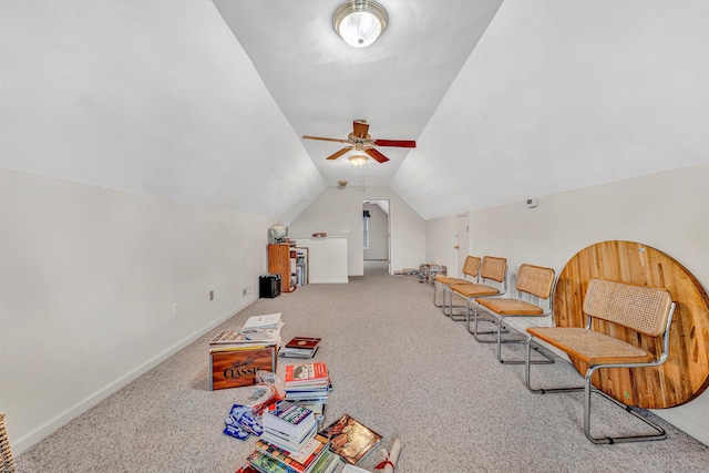 1941 Springmill Rd, Salem, VA 24153 - sitting room with carpet floors, vaulted ceiling, and ceiling fan