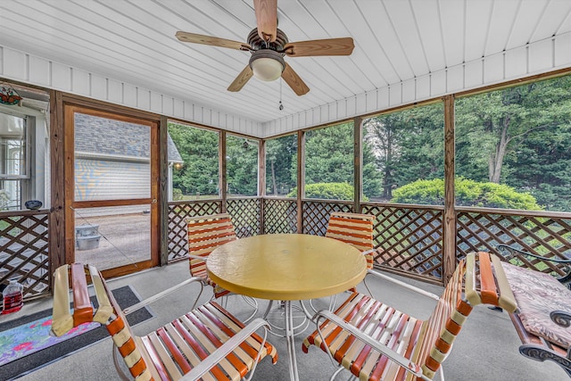 1941 Springmill Rd, Salem, VA 24153 - sunroom with ceiling fan and outdoor dining space