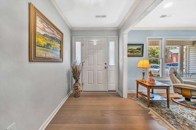 1941 Springmill Rd, Salem, VA 24153 - entryway featuring wood finished floors and ornamental molding