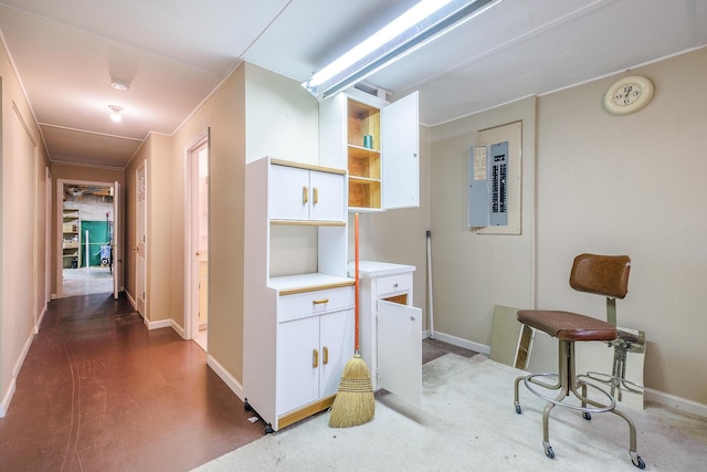 75 Eleanor Ln, Blue Ridge, VA 24064 - hallway featuring electric panel and finished concrete flooring