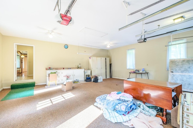 75 Eleanor Ln, Blue Ridge, VA 24064 - garage featuring a garage door opener and a ceiling fan