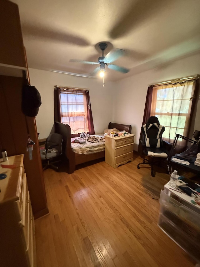 3124 Round Hill Ave NW, Roanoke, VA 24012 - bedroom featuring light wood-style flooring and a ceiling fan