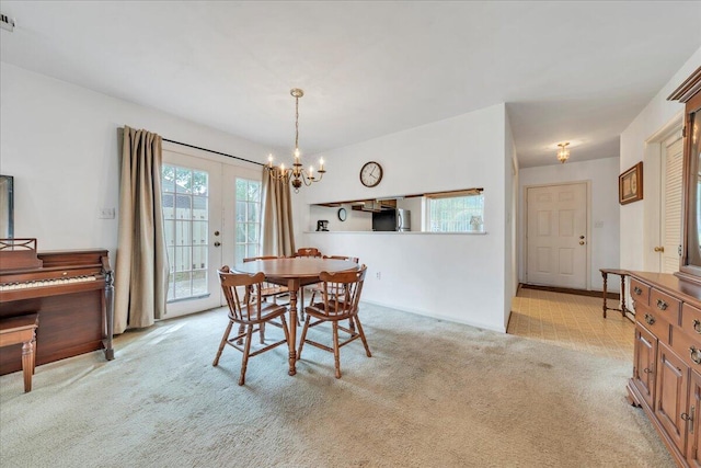 850 Stonegate Ct, Salem, VA 24153 - dining space with a chandelier and light carpet
