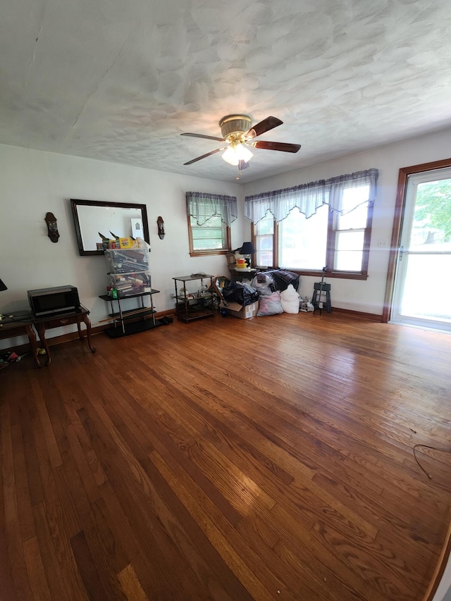 82 Twilight Ln, Glade Hill, VA 24092 - living area with wood finished floors and a ceiling fan