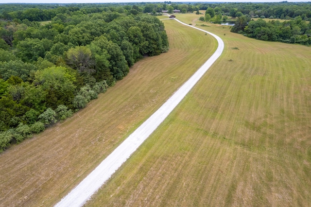 aerial view with a rural view