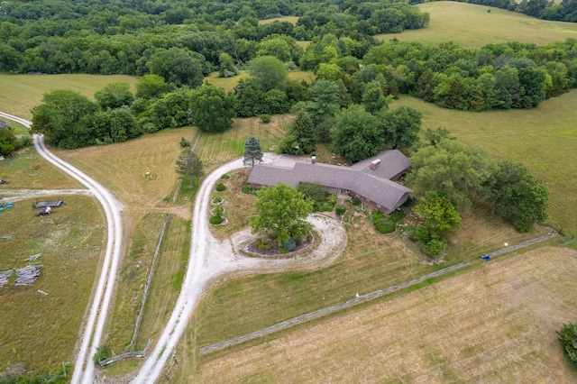 bird's eye view with a rural view