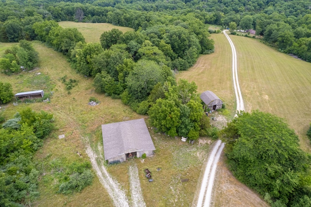 drone / aerial view featuring a rural view