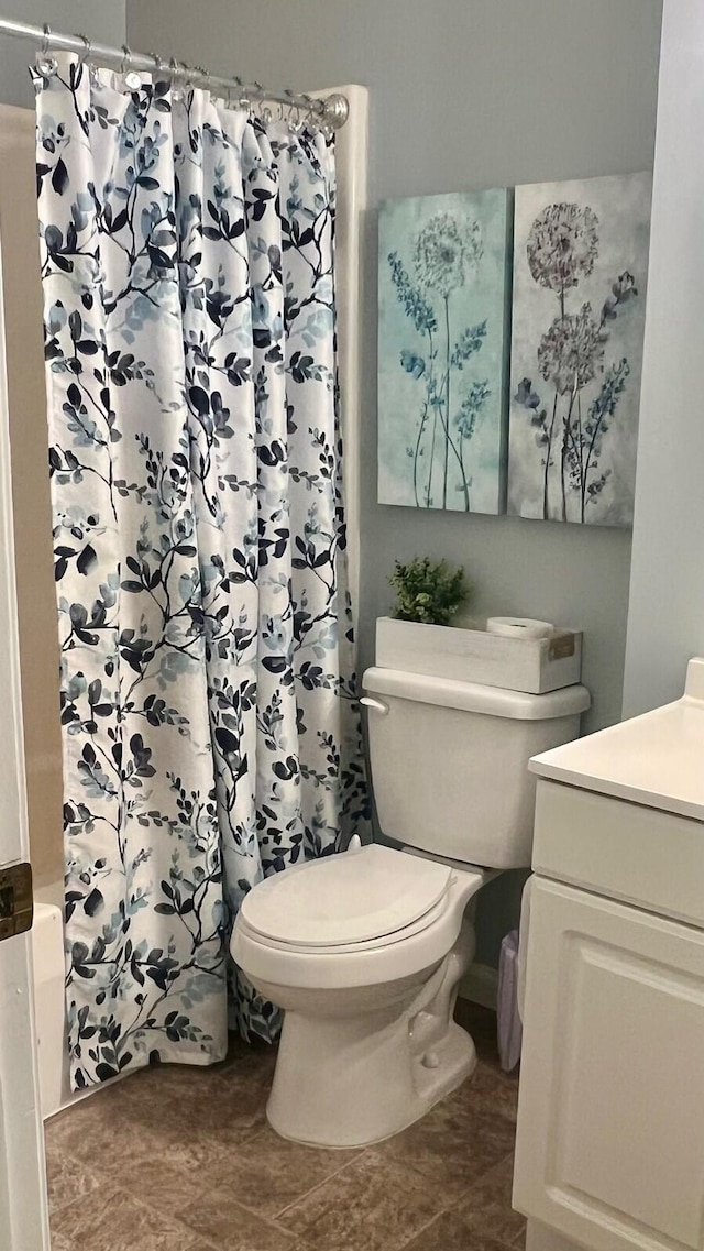 240 N Broadview Ct, Columbia, MO 65201 - full bathroom with vanity, shower / tub combo with curtain, and tile patterned flooring