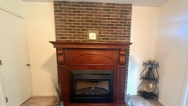 240 N Broadview Ct, Columbia, MO 65201 - detailed view of baseboards and a large fireplace
