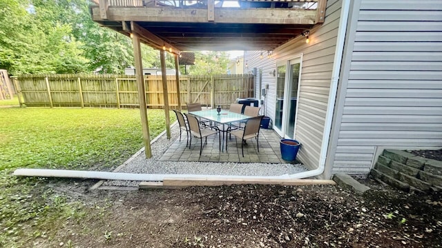 240 N Broadview Ct, Columbia, MO 65201 - fenced backyard with a patio and outdoor dining area