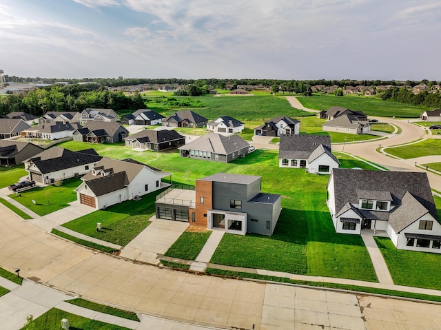 drone / aerial view with a residential view