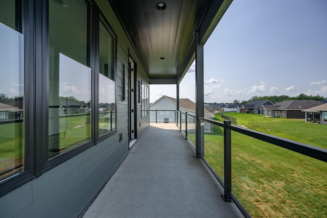 balcony with a residential view