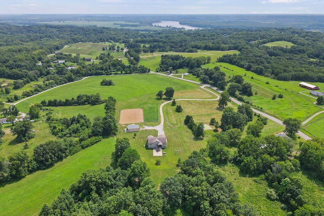 aerial view with a rural view