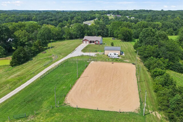 aerial view featuring a rural view