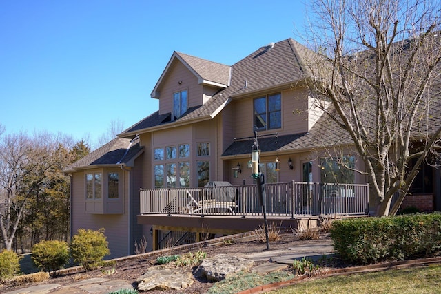 view of front of property with a deck