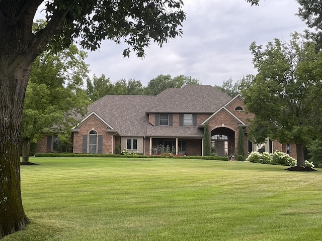 view of front of property featuring a front yard