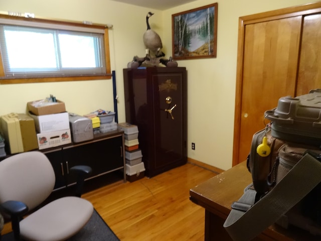 office space featuring light hardwood / wood-style floors