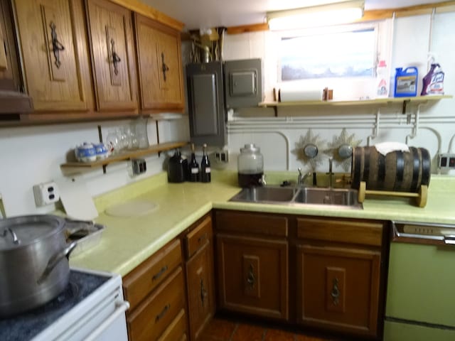 kitchen featuring dishwashing machine and sink