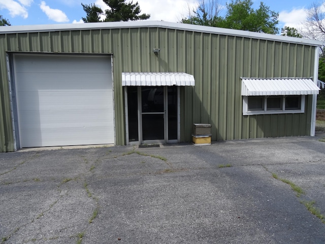 view of garage