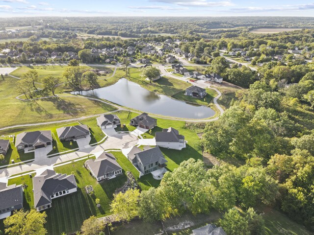 1704 Stillpoint Ct, Columbia, MO 65203 - drone / aerial view with a residential view and a water view