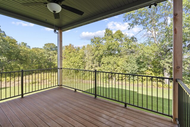 1704 Stillpoint Ct, Columbia, MO 65203 - deck with ceiling fan and a lawn