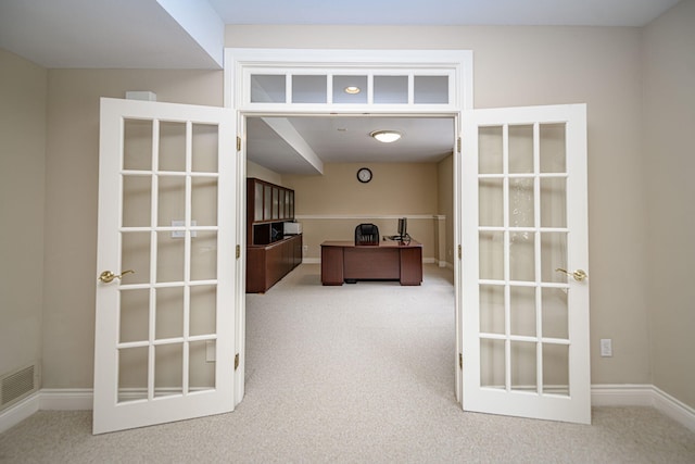 view of carpeted office