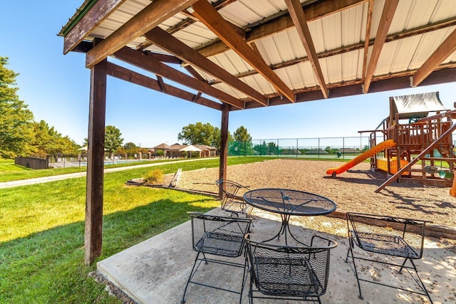 view of patio / terrace with a playground