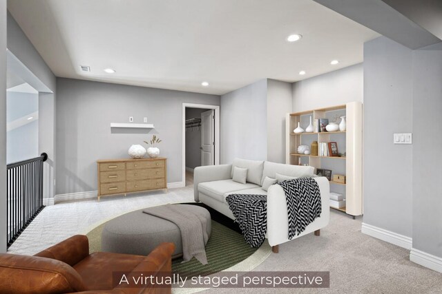 1703 Linkside Dr, Columbia, MO 65201 - carpeted living room featuring recessed lighting and baseboards