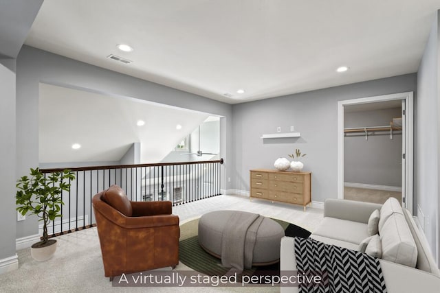 1703 Linkside Dr, Columbia, MO 65201 - carpeted living area featuring baseboards and recessed lighting