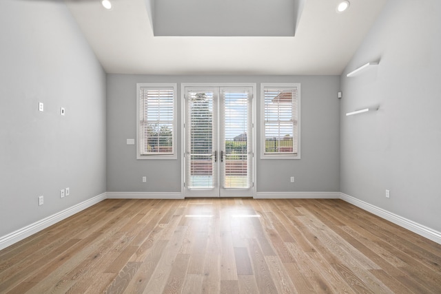 1703 Linkside Dr, Columbia, MO 65201 - spare room featuring french doors, light wood-type flooring, baseboards, and recessed lighting