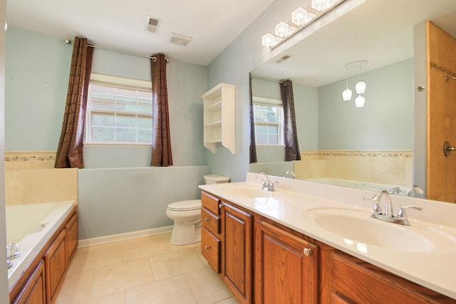604 Adens Woods Ct, Columbia, MO 65201 - full bath with a bath, double vanity, and tile patterned flooring