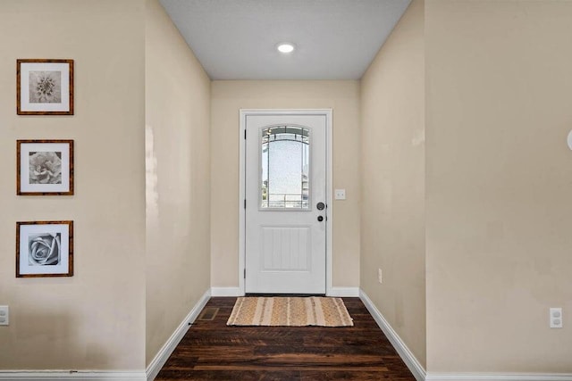 entryway featuring dark hardwood / wood-style flooring