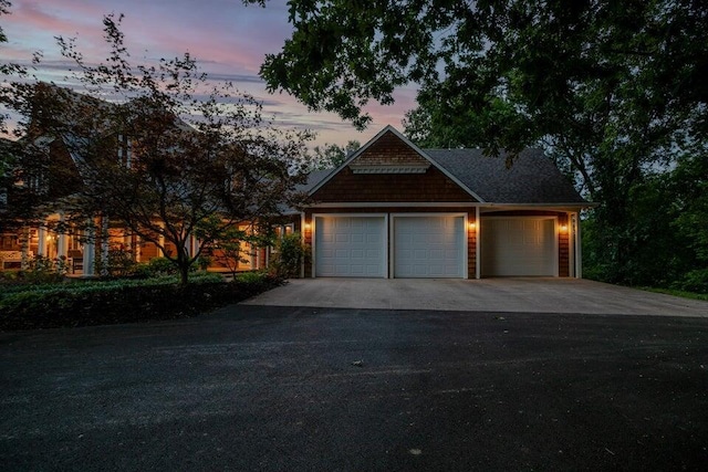 garage with driveway