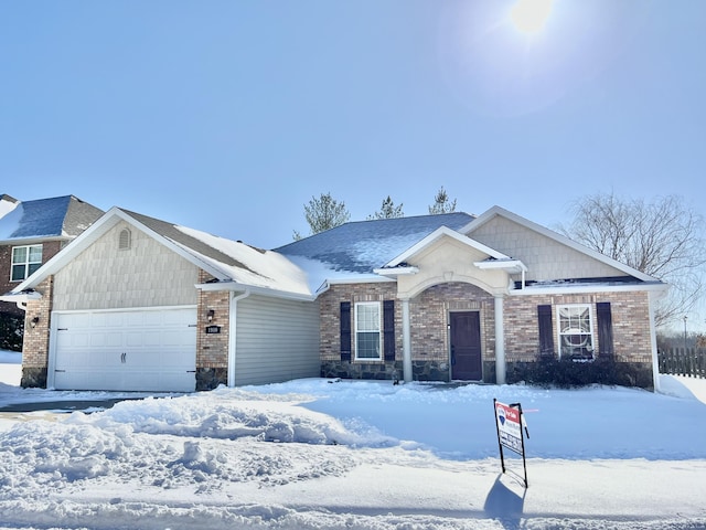 view of front facade with a garage