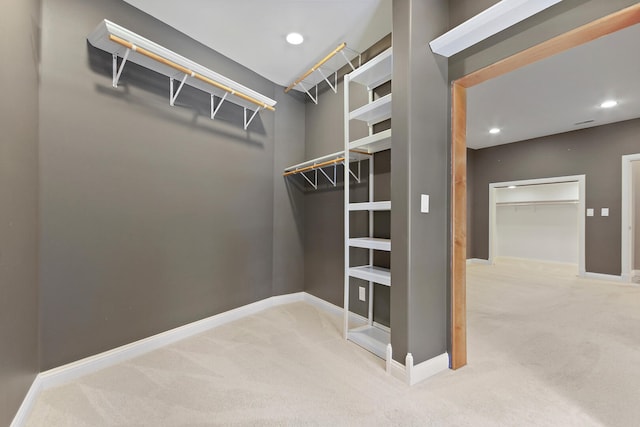 spacious closet with carpet flooring