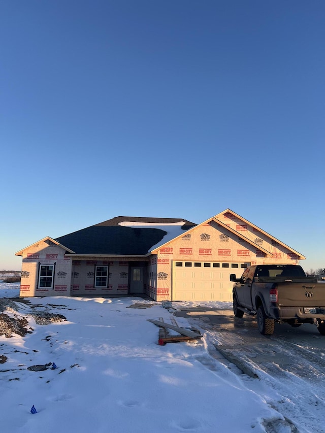 property under construction with a garage