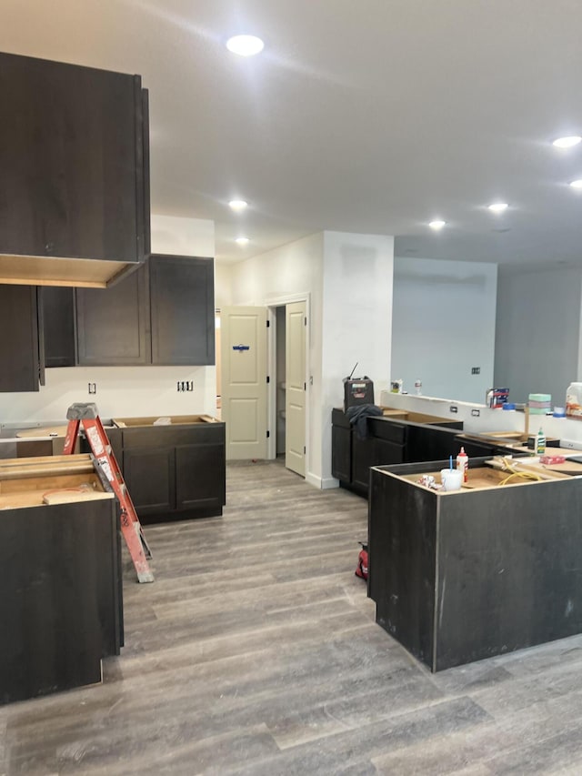 kitchen featuring light hardwood / wood-style flooring