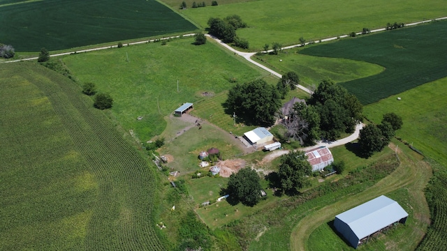 aerial view featuring a rural view